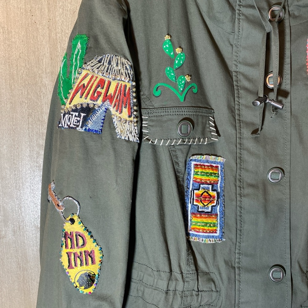 The EDITH WILCOX Patchwork Utility Jacket - Olive… - image 6